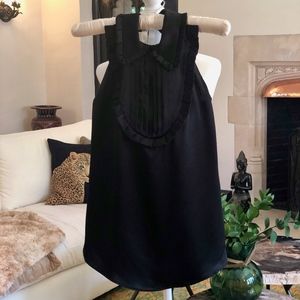 MIU MIU Black Halter Ruffle Collar Silk Top